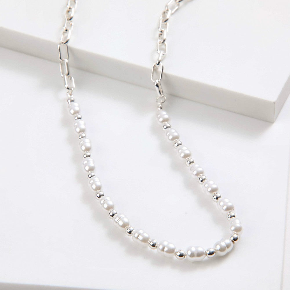 Collar Corto Ramia Plateado I-D