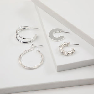 Aros Set Jessie Plateado i-D