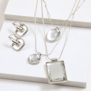 Set De Collar Vison Plateado Humana