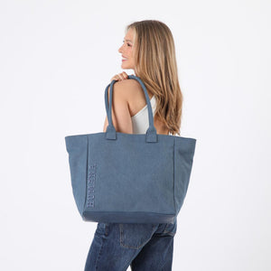 Cartera Tote Delfi Canvas Azul Humana
