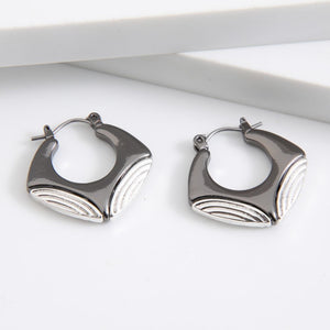 Aros Argolla Rombo Negro Humana