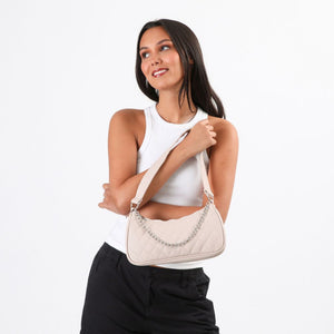 Cartera Hombro Ecocuero Oxford Beige  i-D