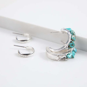 Set Aros Nieve Plateados Tatienne