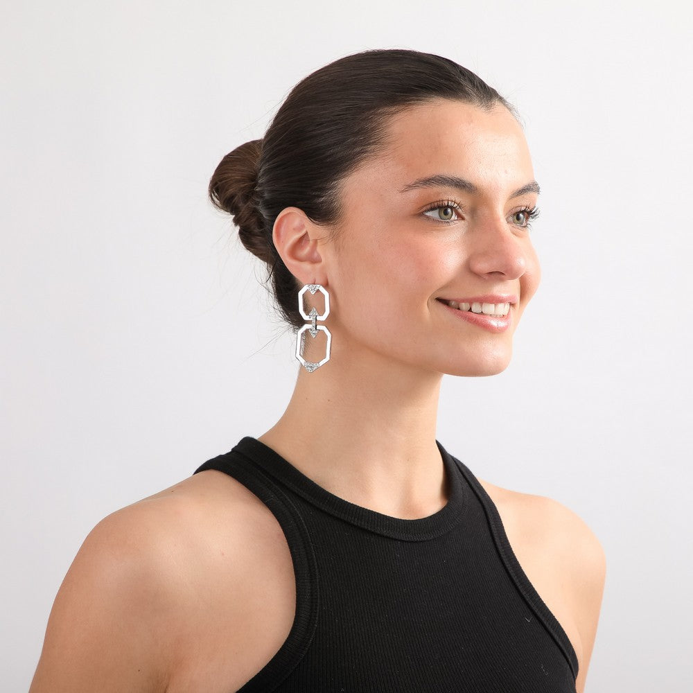 Aros Largos Paula Plateado I-D