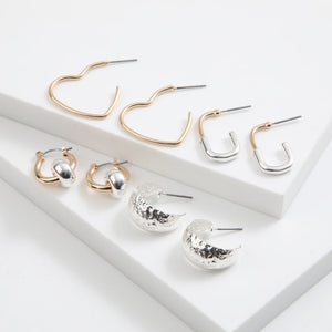 Set de 4 argollas Mar Plata y Dorado ID