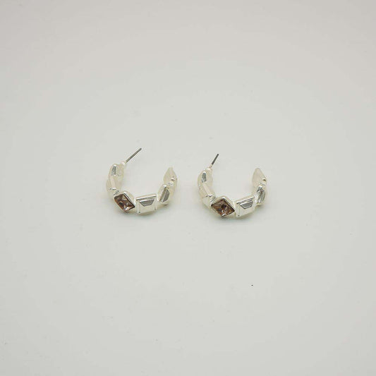 Aros Argolla Retro Atelier 7 Plateados Tatienne