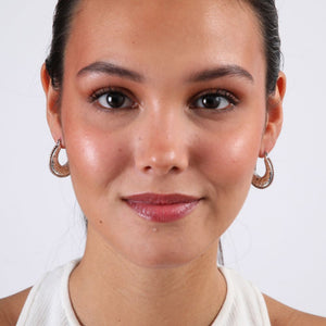 Aros Argolla Medialuna Plateado Humana