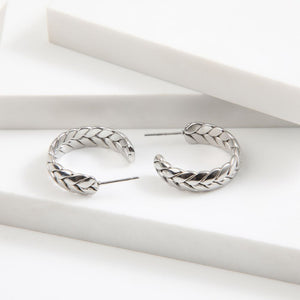 Aros Mediano Dave Plateado Acero Inoxidable Humana