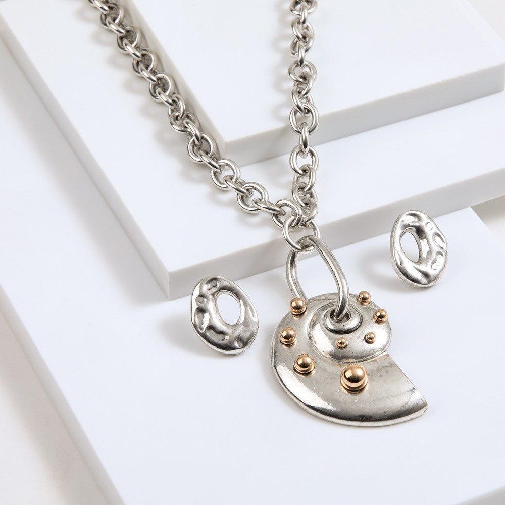 Set De Collar Luz Plateado Humana