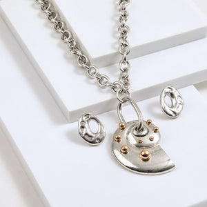 Set De Collar Luz Plateado Humana