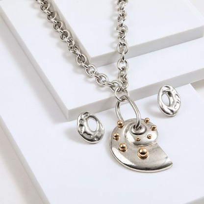 Set De Collar Luz Plateado Humana