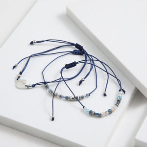 Set de 3 pulseras Domi Azul ID