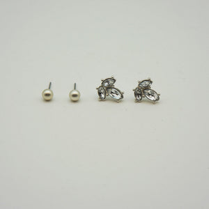 Aros Set Plateados Natural Mystic Hojas Tatienne