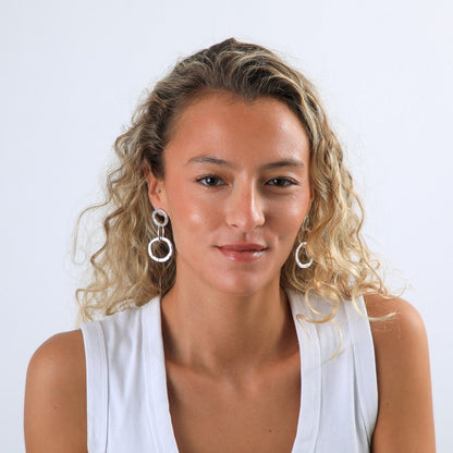 Aros Largos Amira Plateado Tatienne