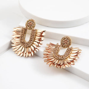 Aros Fiesta Feather Dorado Humana