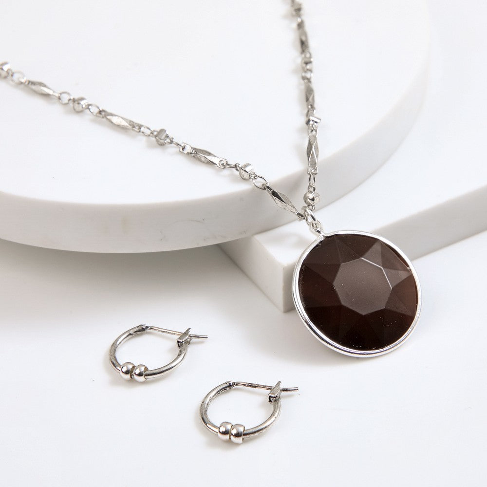 Set De Collar Lux Plateado Humana