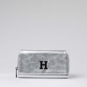 Billetera Grande Shiny Plateada Humana
