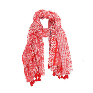 Pañuelo Estampado Diseños Rojo Humana