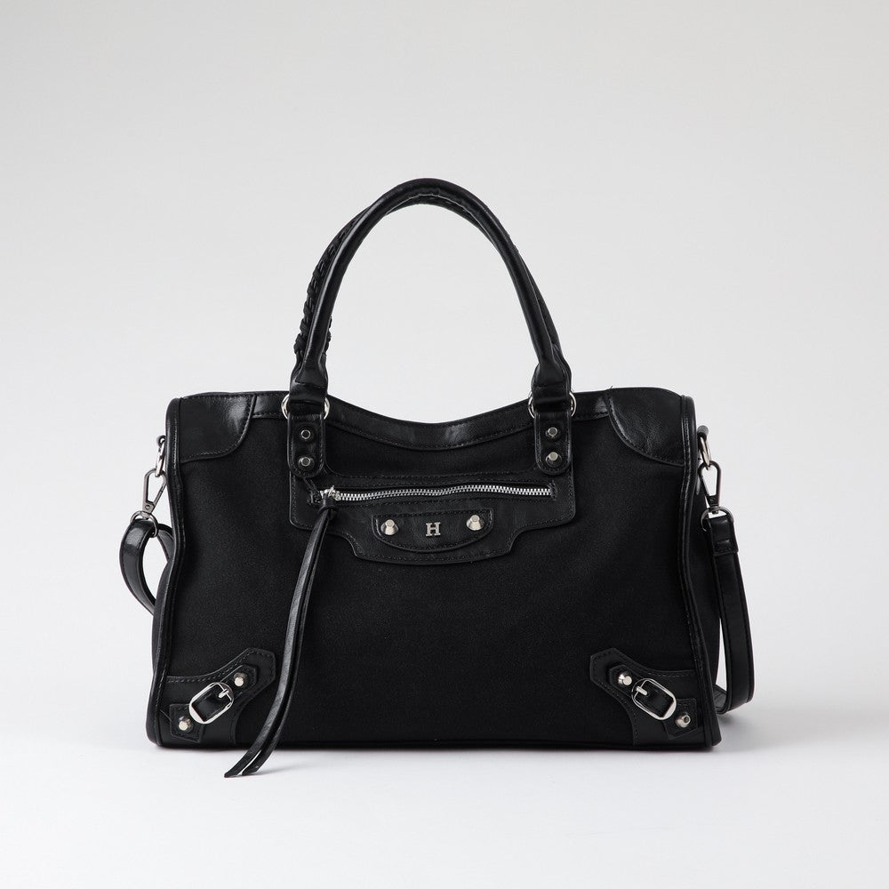 Cartera Hombro Coco Suede Black Humana