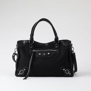 Cartera Hombro Coco Suede Black Humana