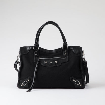 Cartera Hombro Coco Suede Black Humana