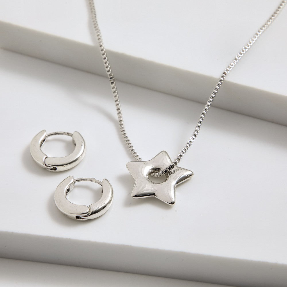 Set De Collar Queta Plateado I-D
