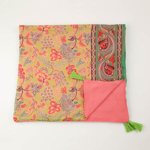 Toalla Reversible Floral Verde Tatienne