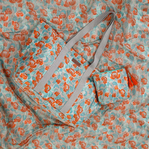 Set Cartera, Estuche Y Pareo Canvas Print Celeste Playa Tatienne