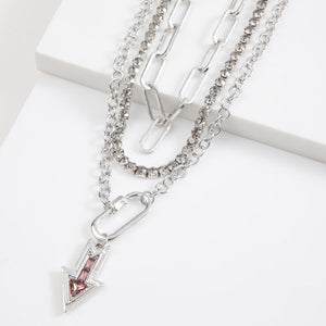 Collar Triple Plateado Humana