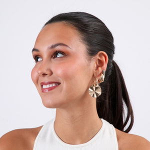 Set De 3 Argollas Tique Dorado Humana