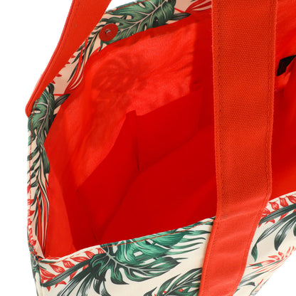 Bolso de Playa Rojo Hojas i-D