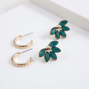 Set Aros Floral Verde Tatienne