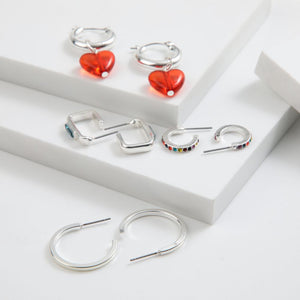 Set de 4 argollas Elara Plateado ID