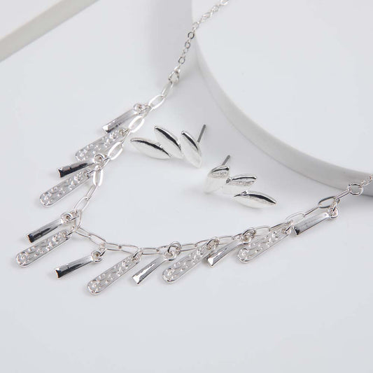 Set Collar Almonte Plateado Tatienne