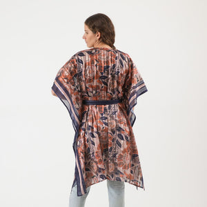 Kimono Floral Naranjo Humana