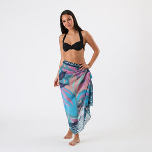 Pareo Estampado Print Grevillea Azul Id