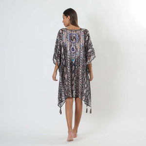 Kimono Print Negro Humana