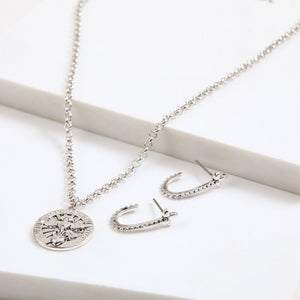 Set De Collar Lio Plateado Humana