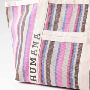 Cartera Tote Dena Tejido Vertical Rosa Humana