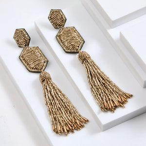 Aros Largos Pom Dorado Humana