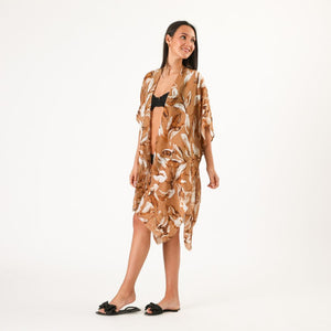 Kimono Abierto Floral Mustard Id