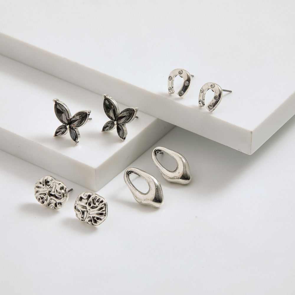 Set De Aros Inga Plateado I-D