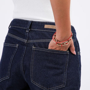 Set De 5 Pulseras Mostacilla Multicolor Rosado Humana