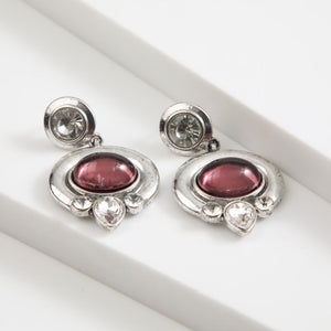 Aros Mediano Rosso Plateado Tatienne
