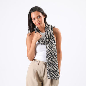 Pañuelo Estampado Emma Rombo Negro Tatienne