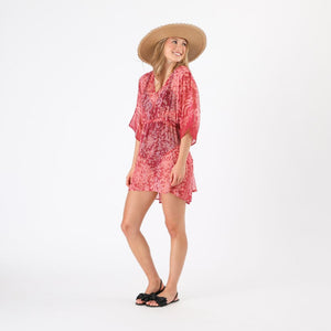 Kimono Rin Estampado animal burdeo Tatienne