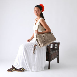 Cartera De Hombro Vittoria Canva Beige Humana