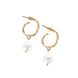 Argollas Doradas con Perlas Tatienne