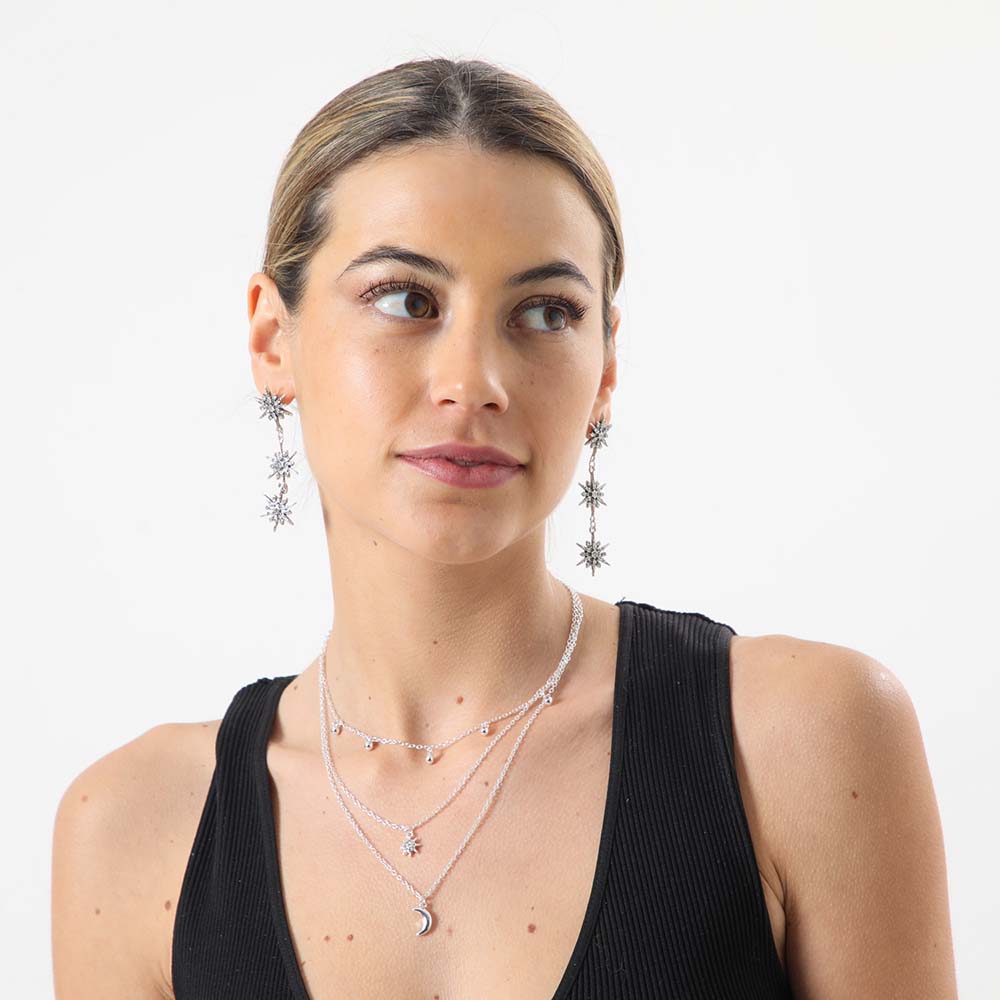 Collar Largo Celestial Plateado i-D