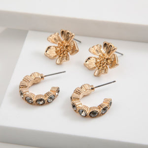 Set de Aros Doble Petunia Dorado Humana